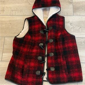 Ruff Hewn Red and Black Hooded Vest